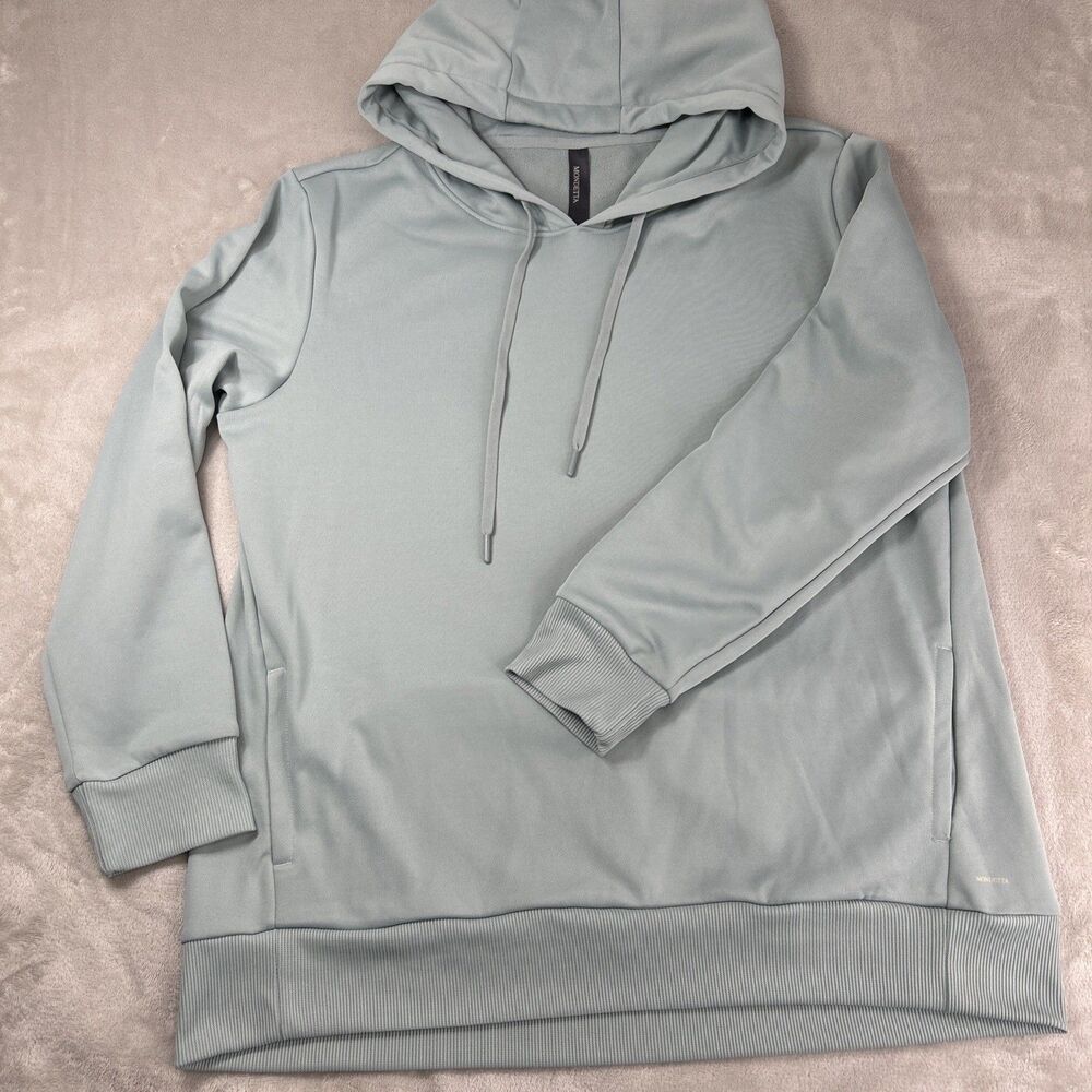 Mondetta Women's Hoodie Sweatshirt Pullover Large Sage Green Moisture Wicking